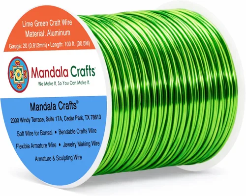 Vista 144 de Mandala Crafts - Alambre de aluminio anodizado de calibre 22 para hacer joyas - 137.2 m de alambre flexible surtido y coloreado - Doble para bonsái
