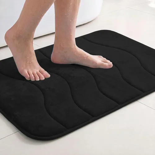 Vista 39 de Flamingo P Alfombra de Baño de Espuma Viscoelástica Tapetes de Baño Alfombra Antideslizante Absorbente de Agua para Ducha, 24x17 pulgadas, Verde Aqua
