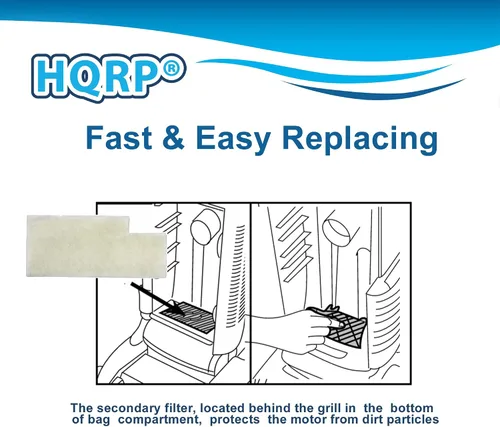 Vista 5 de HQRP Paquete de 4 filtros secundarios compatibles con aspiradoras verticales autopropulsadas Hoover Anniversary U6485900 U6485900B UH50000 UH50005B