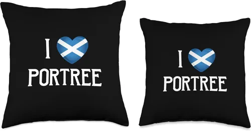 Vista 3 de I Love Portree Scotland Flag Heart Saltire Scottish Throw Pillow