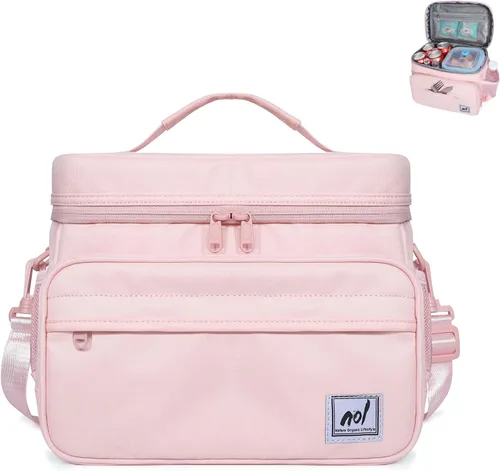Vista 10 de NOL Natural Organic Lifestyle Loncheras totalmente aisladas para mujeres y hombres, bolsa enfriadora de nailon ligera para comidas de adultos