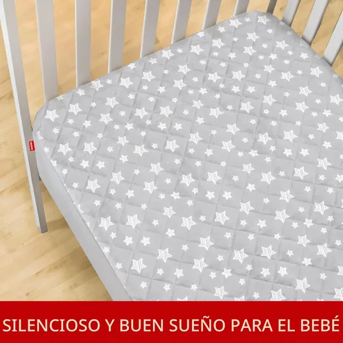 Vista 5 de Protector de colchón impermeable para cuna, paquete de 2 Estrella gris y azul marino