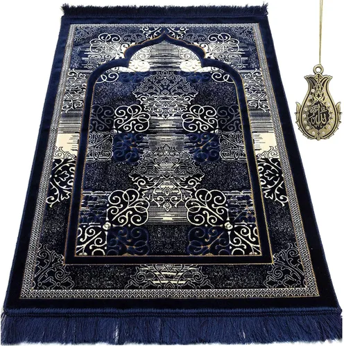 Vista 10 de Modefa Alfombra de oración islámica turca, alfombra de oración Janamaz de terciopelo suave, tapete de oración musulmana para hombres y mujeres