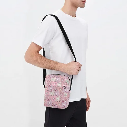 Vista 8 de Bolso bandolera pequeño con diseño de cerdo lindo para mujeres y hombres, mini bolso de mensajero con correas ajustables, Lindo cerdo