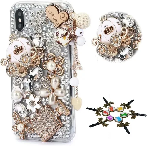 Vista 11 de Bling Funda compatible con iPhone 11, elegante, diseño de cristal con lazo hecho a mano en 3D, funda protectora compatible con iPhone 11 de 6.1