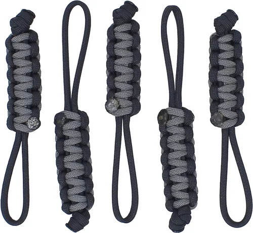 Vista 13 de BubbasGarageTv - Tiradores de cremallera de paracord grandes y resistentes (negro)