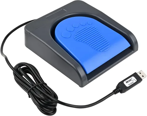 Vista 10 de iKKEGOL Control de montaje de pedal de doble interruptor de pie USB mejorado, programa de interruptor de pie de 2 teclas, teclado de computadora