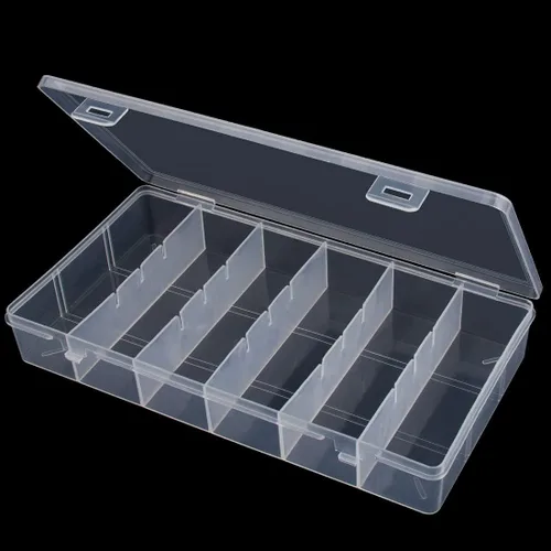Vista 4 de Caja de almacenamiento de plástico visible transparente, caja de almacenamiento de herramientas cosméticas, herramientas de maquillaje, aparejos