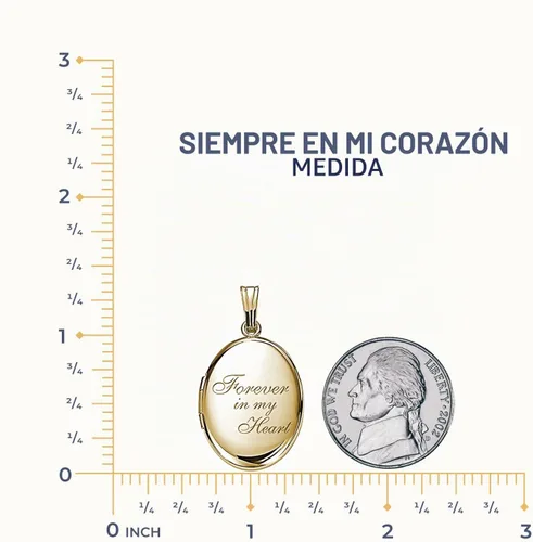Vista 3 de PicturesOnGold Collar con medallón ovalado de plata de ley y oro amarillo para mujer con cadena de 18 pulgadas