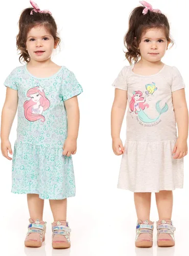 Vista 2 de Disney One Size Princess Ariel Tshirt 2 Pack Gift Set-Short Sleeve Girls Dresses