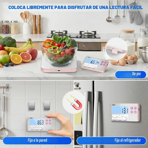 Vista 3 de Báscula de cocina recargable de 33 libras, báscula de alimentos de acero