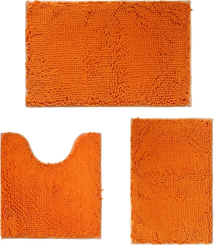 Vista 30 de Juego de alfombras de baño de 2 piezas, súper absorbente suave, gruesa, lavable en lavadora, alfombra de baño de chenilla antideslizante, alfombra