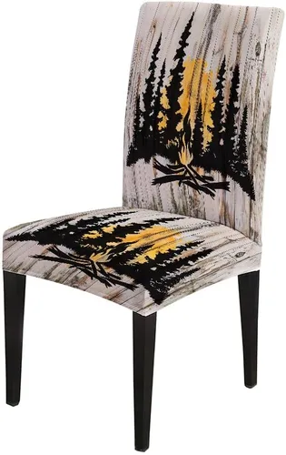 Vista 238 de CAPSCEOLL Christmas Dining Chair Covers,Snowflakes Festive Winter Pattern Stretch Chair Covers for Dining Room Set of 2 Washable Spandex Parson