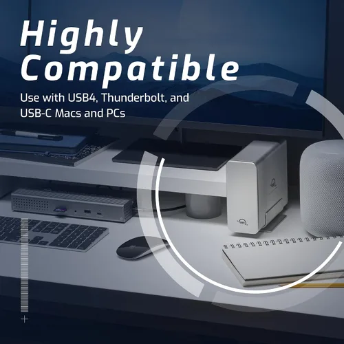 Vista 4 de OWC Express 4M2 USB4 40Gb/s Carcasa SSD NVMe M.2 de cuatro ranuras