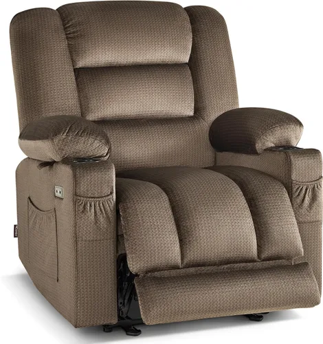 Vista 14 de MCombo Silla reclinable con calor y masaje para sala PR670 (beige)