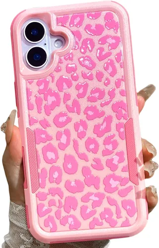 Vista 10 de Funda para iPhone 11 con Estampado de Leopardo Guepardo Rosa, Resistente de Servicio Pesado Robusto Protección Completa del Cuerpo Resistente a