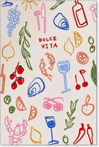 Vista 30 de MWZUPQ Póster de cóctel colorido de moda, retro, lindas copas de vino, lienzo, arte de pared, llena tu taza, pinturas impresiones de bares, cocina