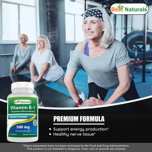 Vista 4 de Best Naturals Vitamina B1 como mononitrato de tiamina 500 mg y vitamina B2 (riboflavina) 400mg