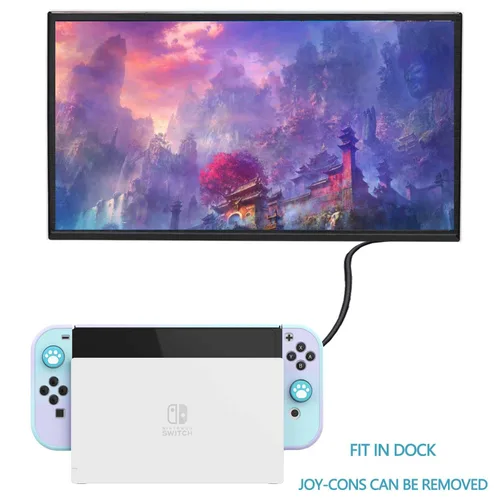Vista 6 de COMCOOL Dockable Case for Nintendo Switch OLED - 9 FT Military Grade Drop Protection with Tempered Glass Screen Protector and Thumb Grips Protective