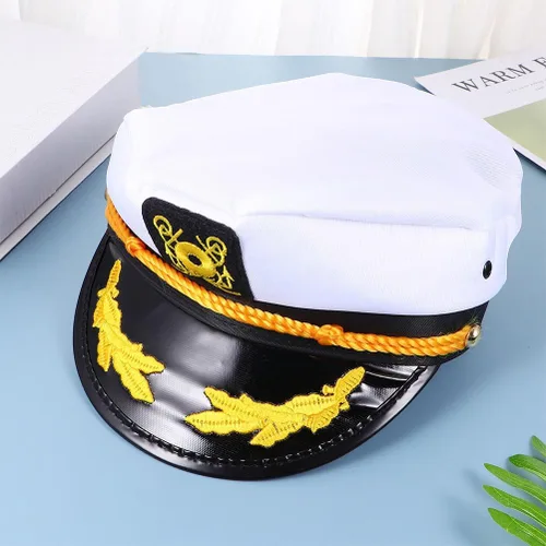 Vista 7 de PRETYZOOM 2 sombreros de capitán para actividades al aire libre para cosplay, fiestas temáticas náuticas y uso casual, adecuado para todas las edades
