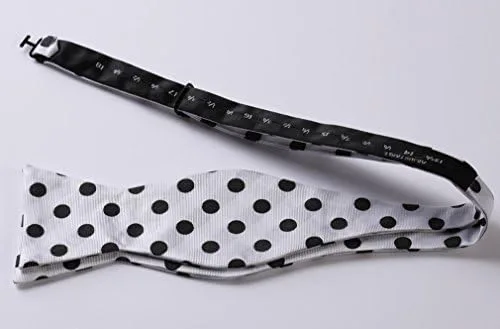 Vista 5 de HISDERN Pajaritas para hombre, diseño de lunares, corbatín y bolsillo cuadrado, clásico, esmoquin de negocios, boda, pajaritas, pañuelo