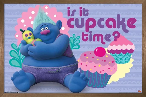Vista 17 de Trends International DreamWorks Trolls - Cupcakes Wall Poster, 14.725" x 22.375", Barnwood Framed Version
