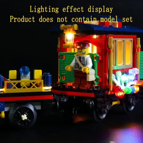 Vista 7 de GEAMENT Kit de luces LED compatible con Lego Winter Holiday Train - Juego de iluminación para el modelo de construcción Creator 10254