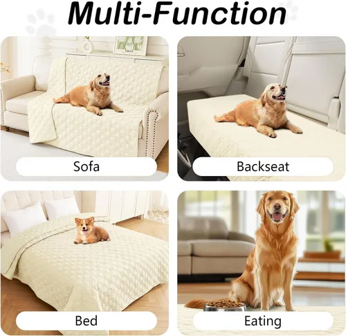 Vista 6 de hyha - Manta impermeable para cama de perro, mantas suaves para mascotas, funda impermeable para sofá para perros, fundas reversibles lavables