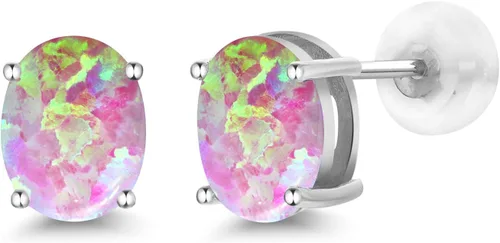 Vista 169 de Gem Stone King Aretes de oro de 14 quilates con piedra natal ovalada de 0.315 x 0.236 in Aretes de oro para mujer