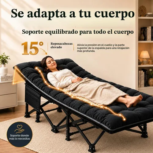 Vista 7 de ABORON - Catre de campamento XXL de 32 pulgadas para adultos, catre de dormir extra ancho de gran