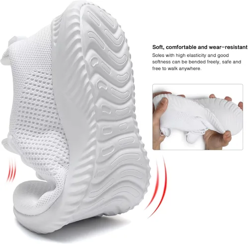 Vista 6 de Zapatos de tenis sin cordones para hombre, ligeros, transpirables, informales, suela suave, malla para el trabajo, gimnasio, tenis