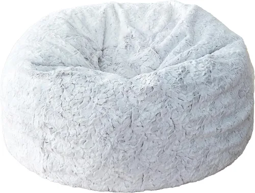 Vista 26 de Sorra Home Puf – Cojín de felpa y cómodo para interiores con relleno de frijoles trupedic para todas las edades, color morado Barrett
