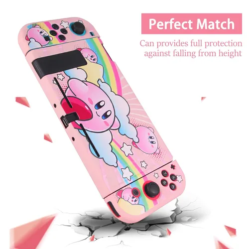 Vista 2 de TIKOdirect Protective Case for Nintendo Switch, Soft Full Skin Protective Cover with Pretty Cute Pattern, Silicone Slim Shockproof Back and Grip