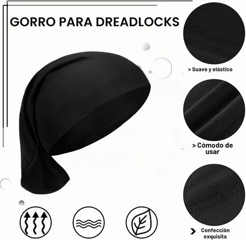 Vista 5 de 4 piezas unisex para rastas de cabello largo, para dormir, accesorios para el cabello, para hombres y mujeres