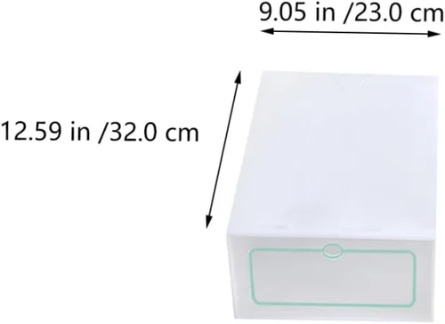 Vista 2 de 12pcs Large Stackable Shoes Storage Boxes Thickened Plastic Shoe Containers for Closet Organization White