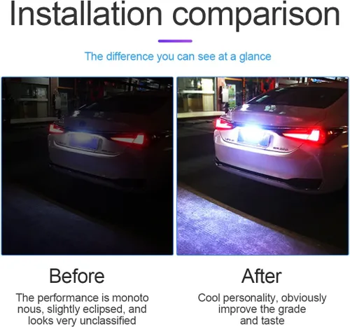 Vista 5 de 2 piezas de luz LED para matrícula, lámpara de matrícula impermeable de 12V/24V con 6-SMD, luz trasera para la mayoría de los coches, camiones