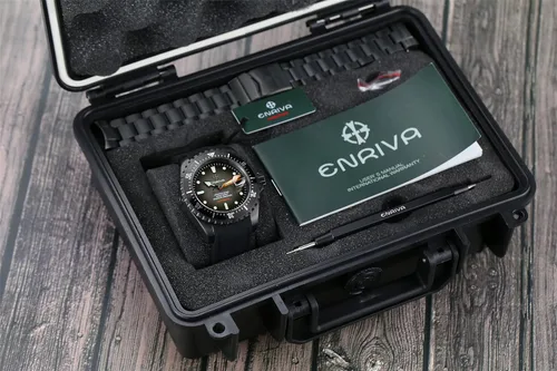 Vista 7 de ENRIVA - Reloj automático de buceo profesional para hombre para buceo con bisel de cerámica con viento automático para hombre