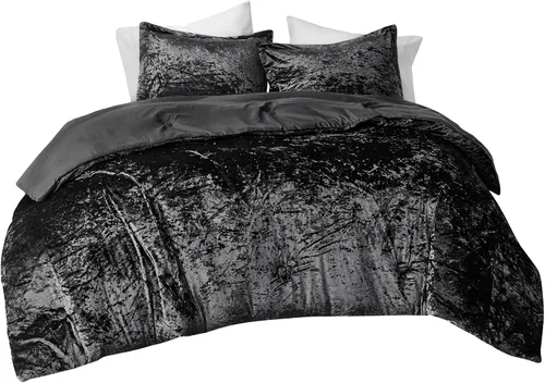 Vista 7 de Comfort Spaces - Juego de edredón reversible de terciopelo negro, 2 piezas Back to School twin XL Dorm Bedding Sets, Brushed Microfiber Reverse