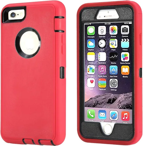 Vista 10 de Funda para iPhone 8 y iPhone 7, resistente, con función atril, protector de pantalla integrado, 4 en 1, fuerte y resistente a prueba de golpes