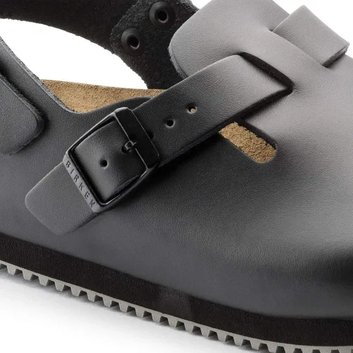 Vista 9 de Birkenstock Zuecos de cuero Tokio Super Grip para mujer Negro