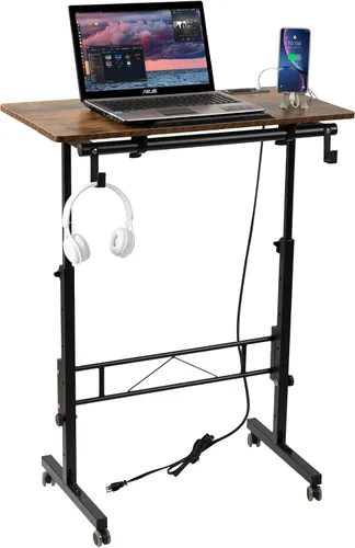 Vista 12 de SIDUCAL Escritorio de pie ajustable en altura con mesa inclinable, color negro