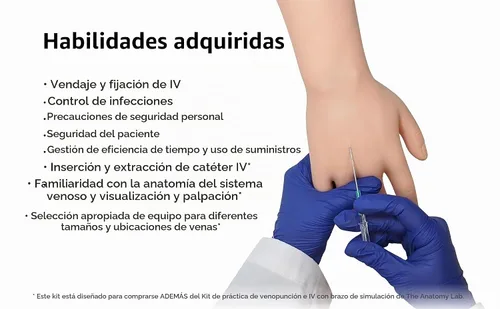 Vista 2 de Kit de catéter IV de Anatomy Lab con almohadilla de entrenamiento