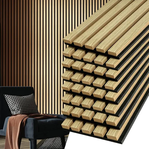 Vista 15 de Art3d - 2 piezas de panel acústico de listones, de 104 x 15.75 pulgadas para pared y techo, panel 3D acanalado absorbente de sonido con acabado