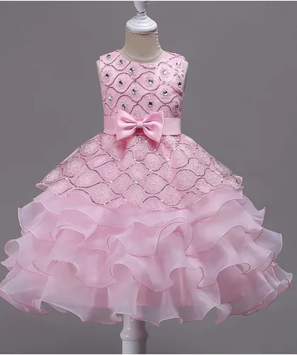 Vista 3 de YMING Flower Girl Rhinestone Tulle Dress Formal Pageant Party Princess Dress Wedding Bridesmaid Evening Gown