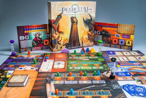 Vista 2 de Stonemaier Games: Péndulo por Travis P Jones Un juego de mesa de estrategia de colocación de trabajadores, optimización del tiempo El tiempo es