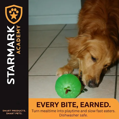 Vista 15 de Starmark Treat Dispensing Chew Ball - Juguete resistente para perros, mediano/grande para razas grandes
