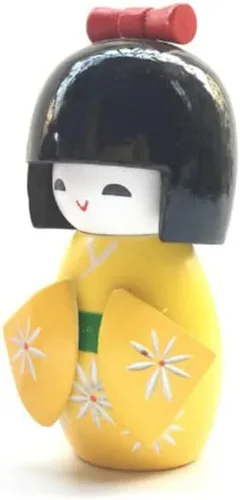Vista 7 de NUOBESTY Adorno tradicional japonés de muñeca kimono de madera, geisha asiática, estatua coleccionable para oficina, hogar, fiesta, decoración