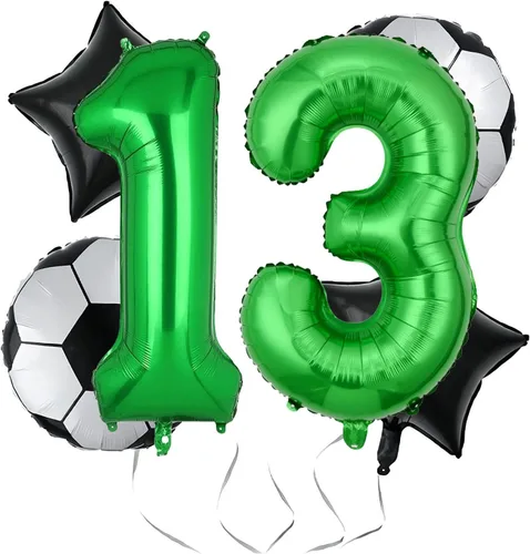 Vista 6 de Globos de fútbol para 2º cumpleaños, suministros para fiesta de cumpleaños de fútbol, Copa del Mundo, Deportes de fútbol, decoraciones de fiesta