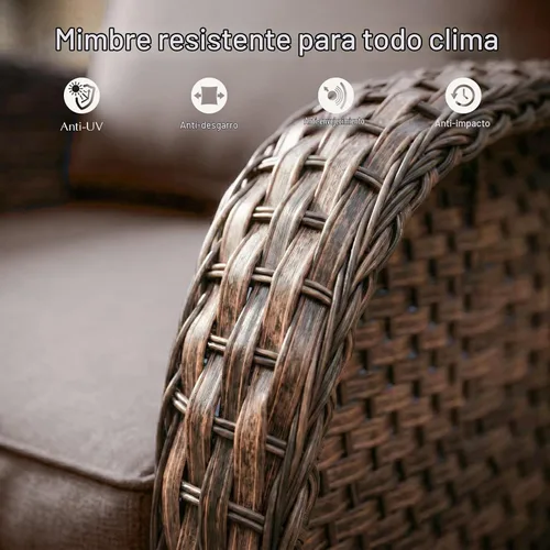 Vista 6 de Belord Zero Gravity - Silla reclinable giratoria para patio, silla de mimbre para exteriores con respaldo ajustable y reposapiés, sillas mecedoras