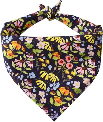 Vista 13 de Bubblepup Bandana para perro, 1 bandana de verano para perro, cómodas bandanas de algodón para perro niño y niña, bufanda triangular para perros